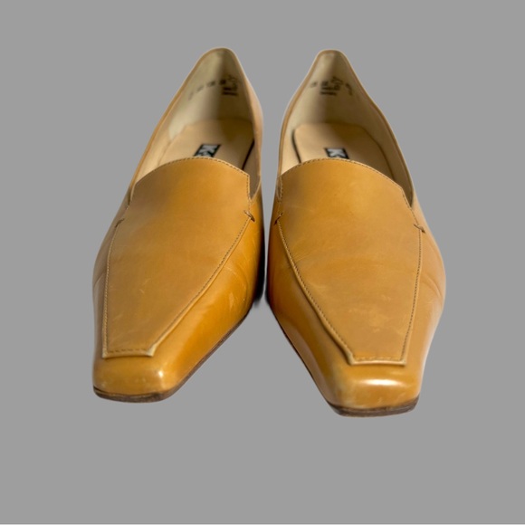 K&S Kennel Schmenger All Leather Pump Heels Mustard Size 7 Made in Germany - Picture 2 of 6